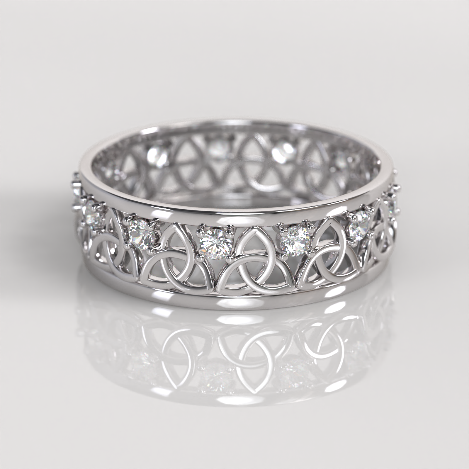 Anillo Triquel - Oro Blanco 18K