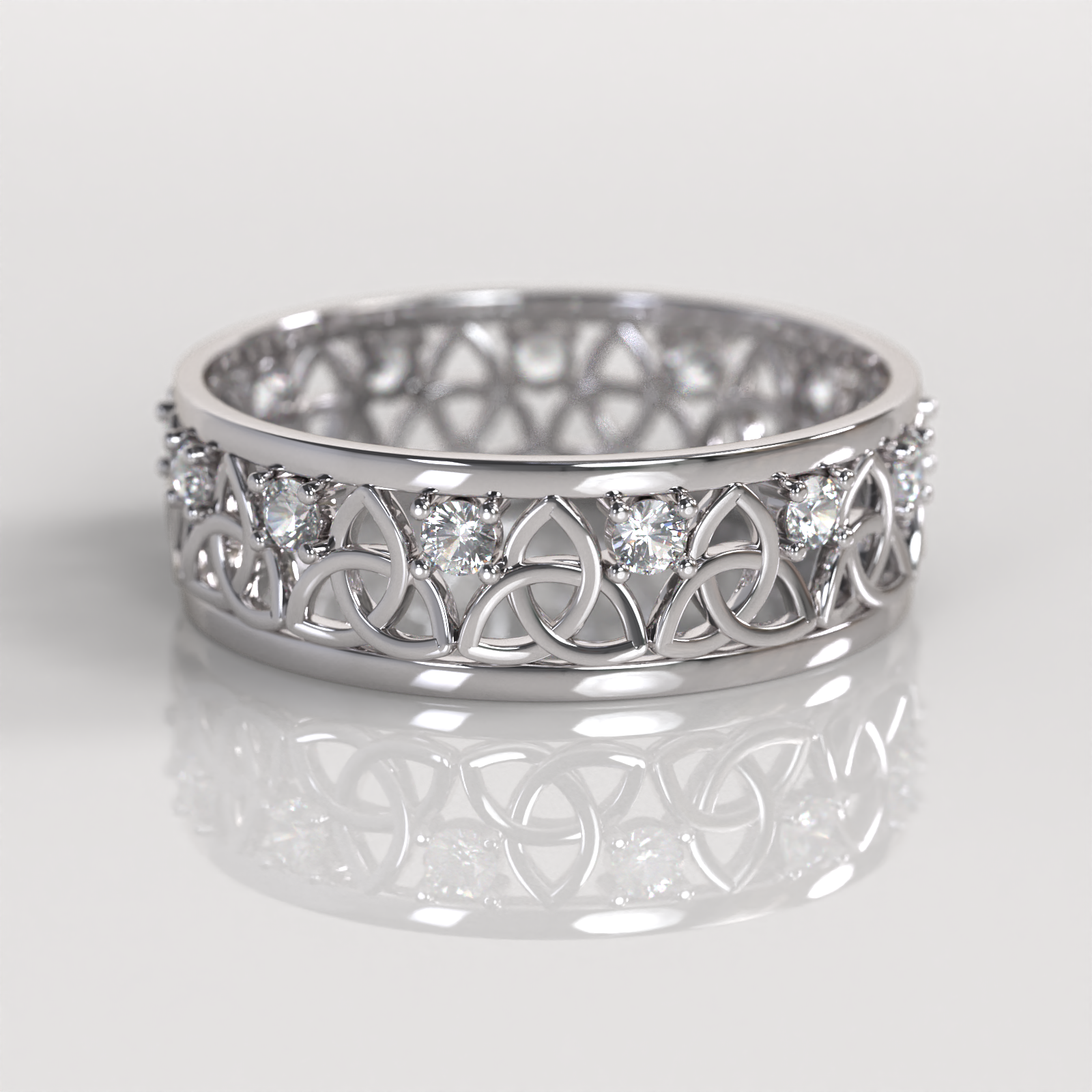 Anillo Triquel - Oro Blanco 18K