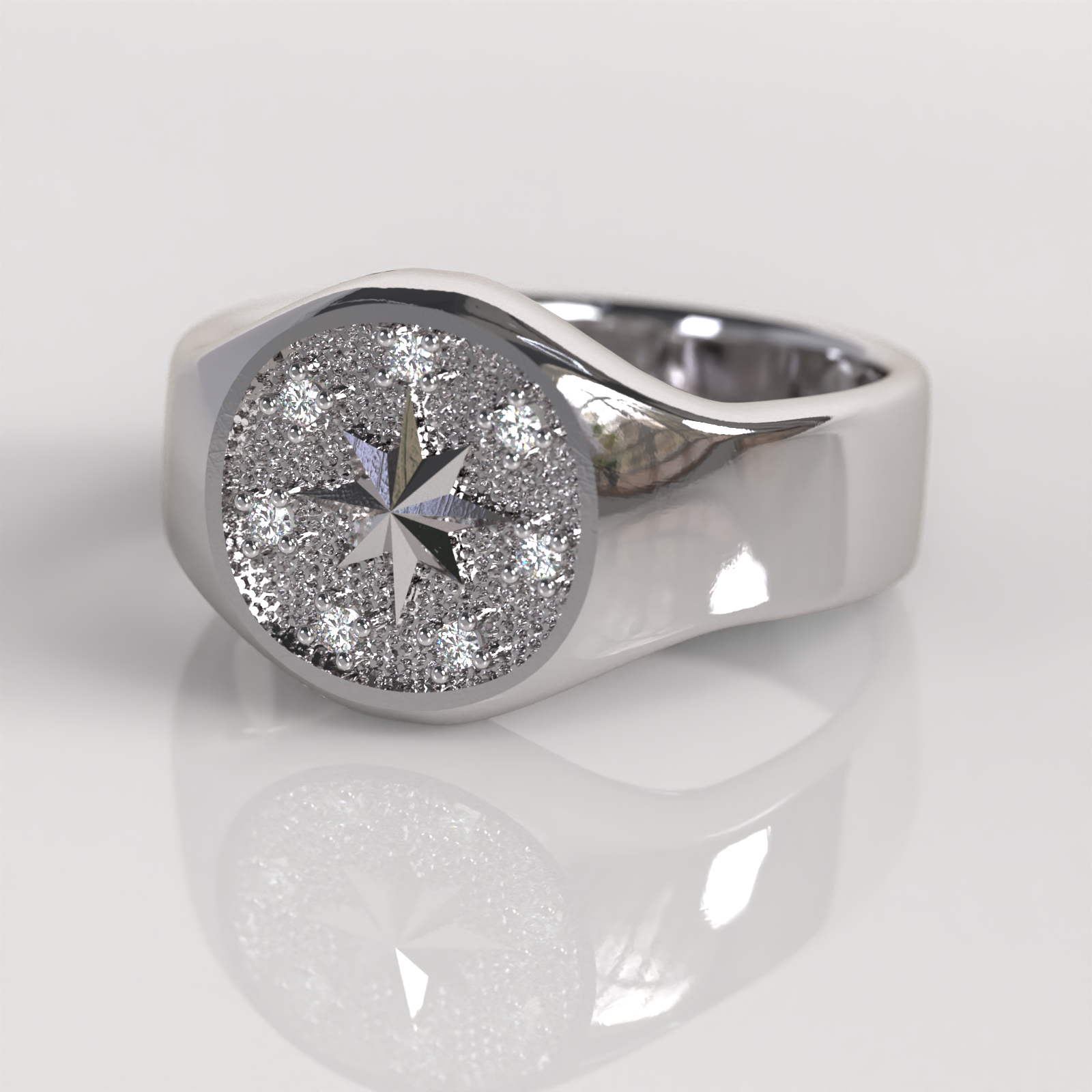 Sello Lucius - Oro Blanco 18K