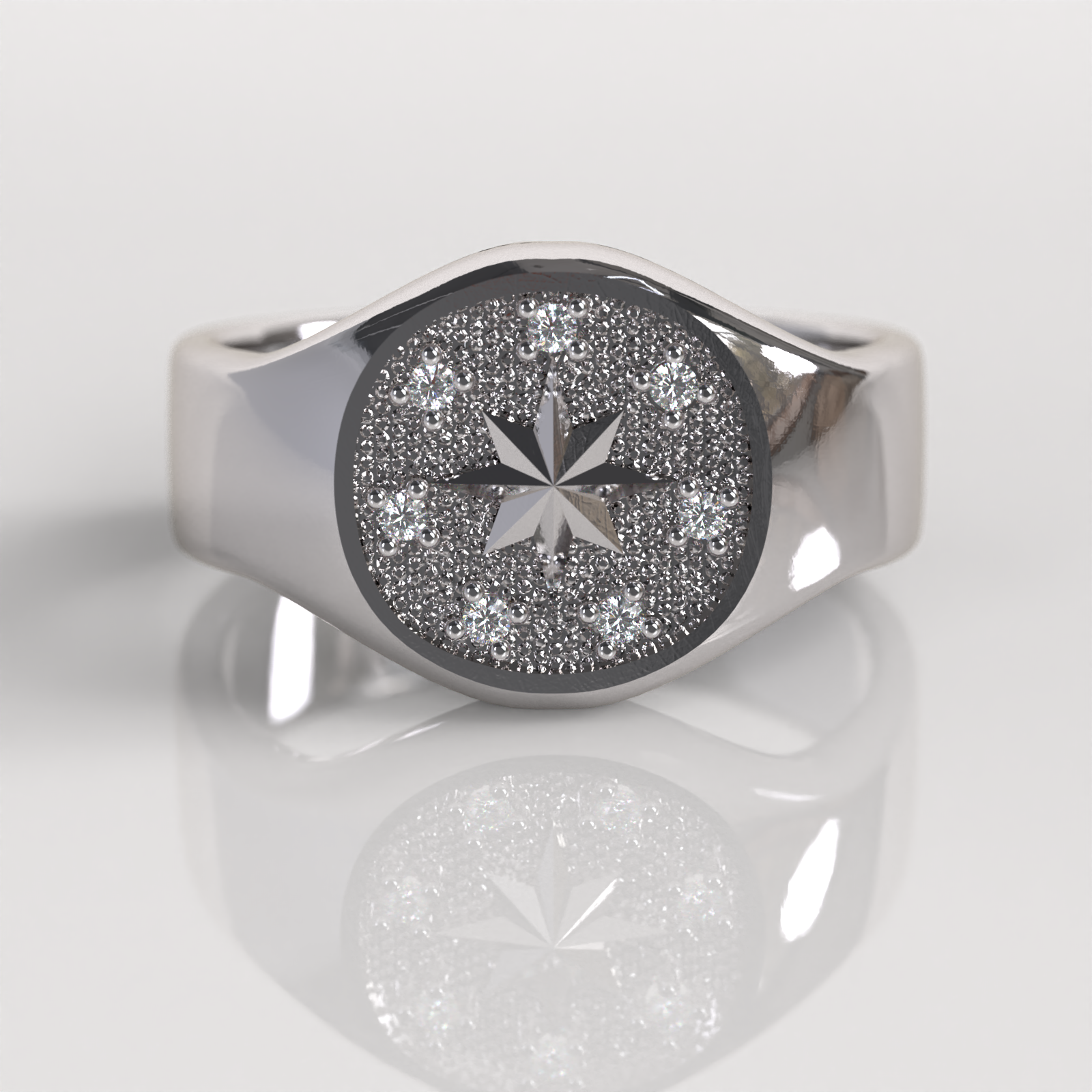 Sello Lucius - Oro Blanco 18K