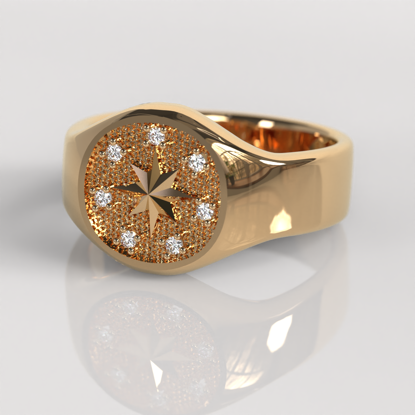 Anillo Sello Lucius - Oro Rosado 18K