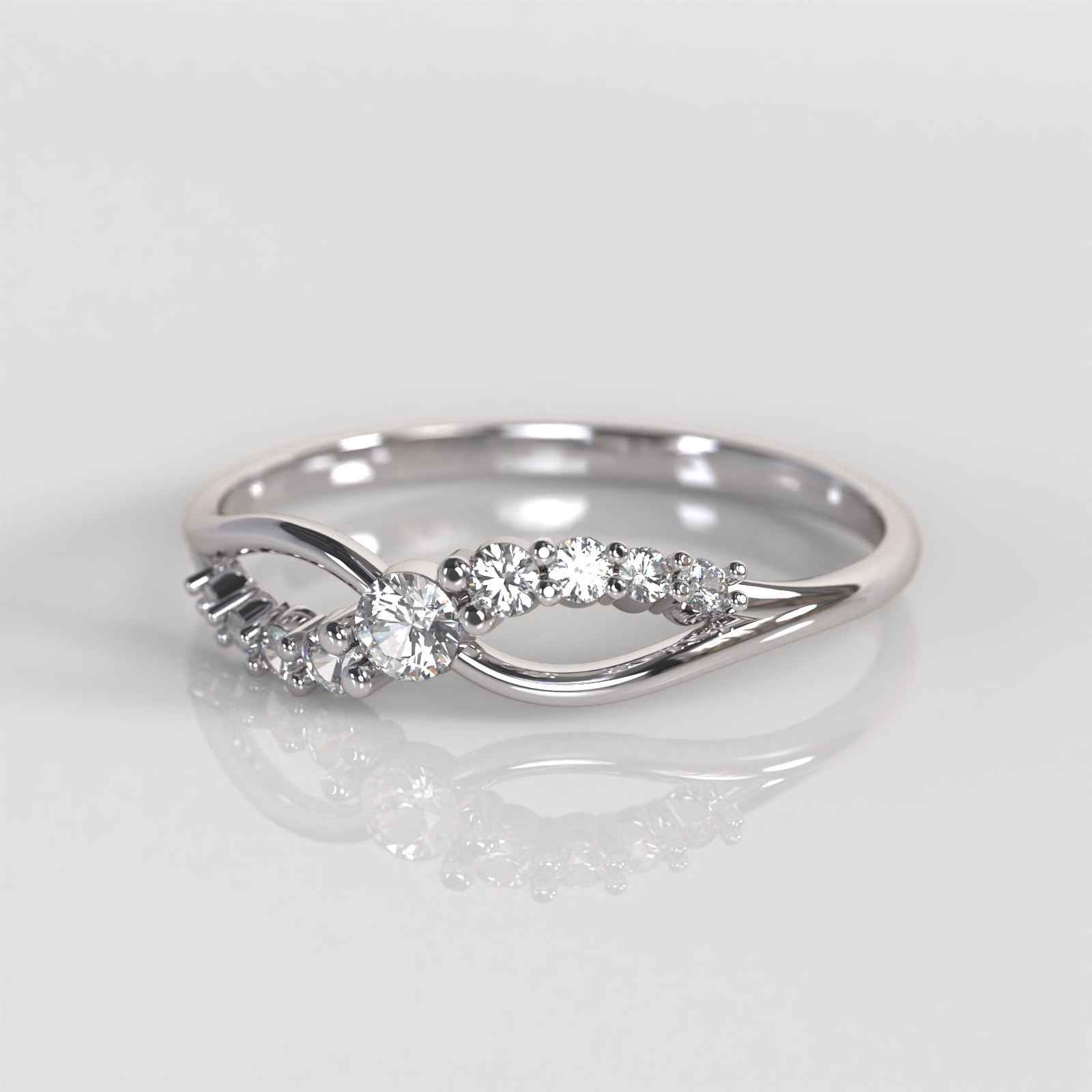 Anillo Ivette - Oro Blanco 18K
