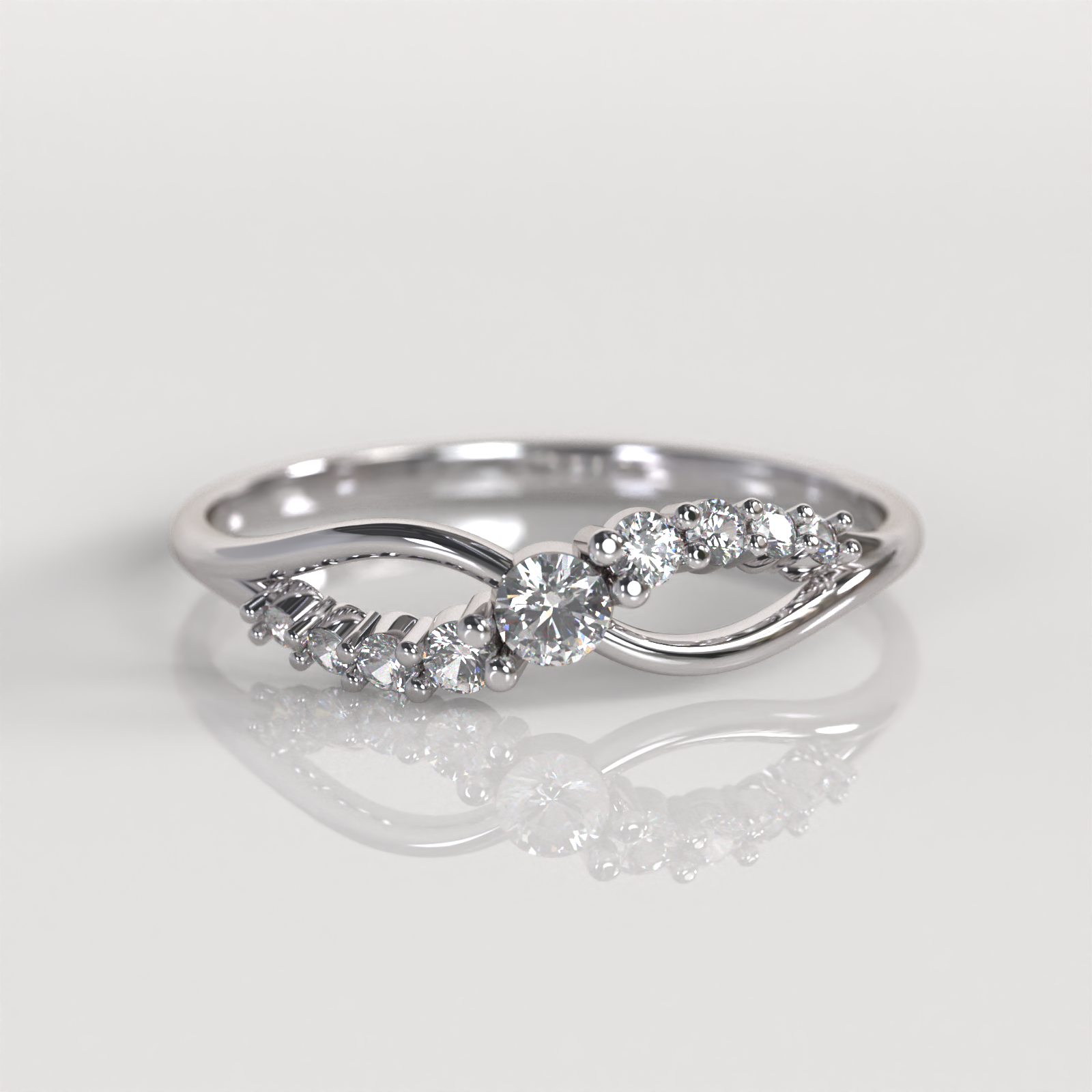 Anillo Ivette - Oro Blanco 18K