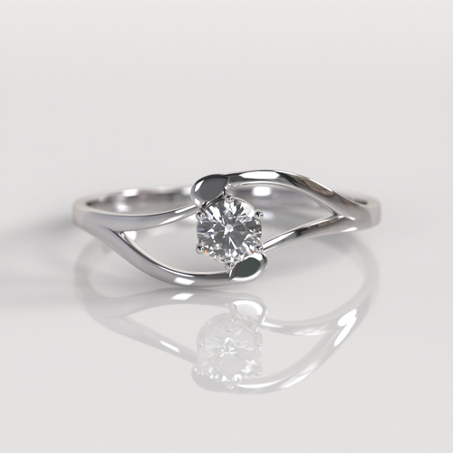 Anillo de Compromiso Adelle - Oro Blanco 18K