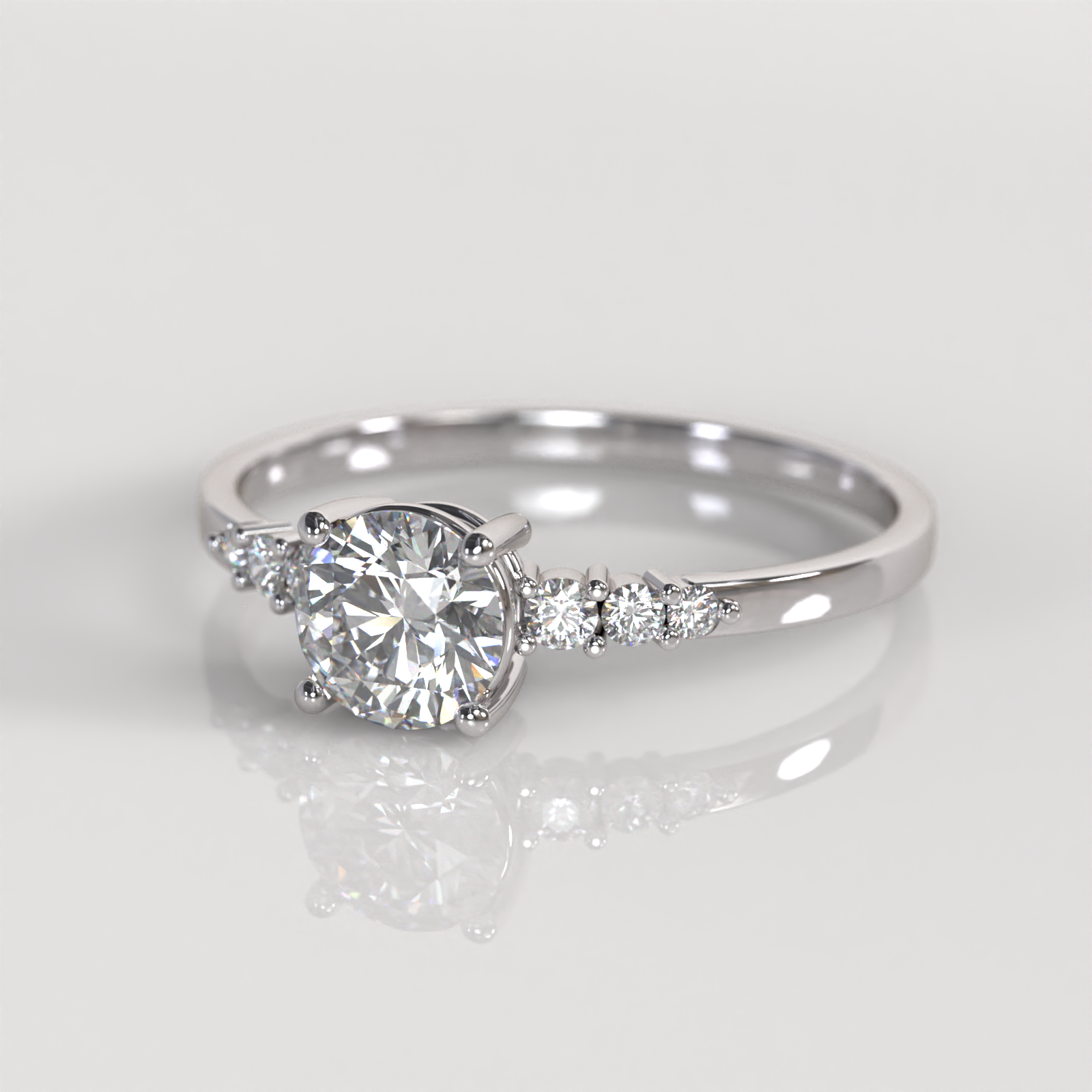 Anillo de Compromiso Willow - Oro Blanco 18K