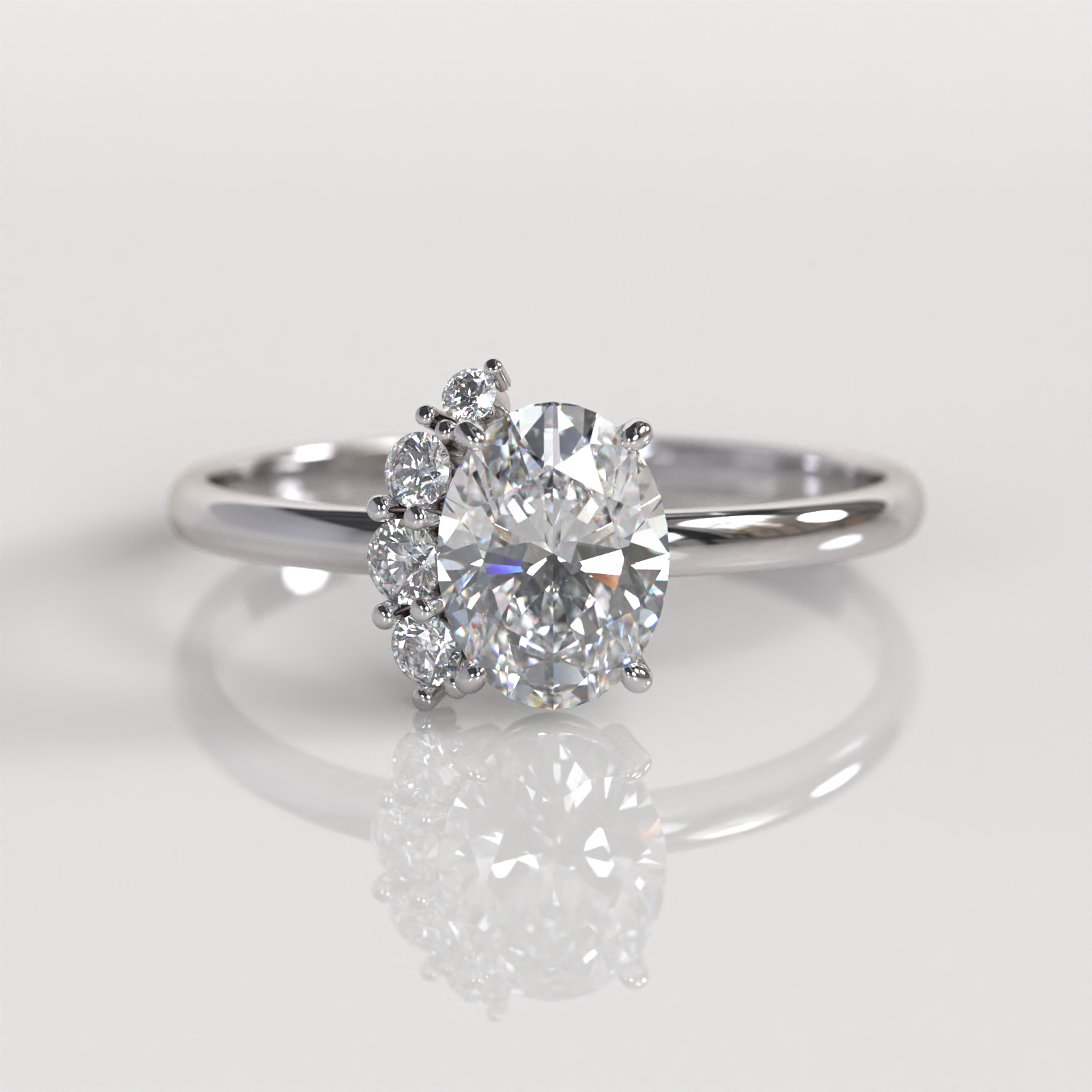 Anillo de Compromiso Kendall - Oro Blanco 18K