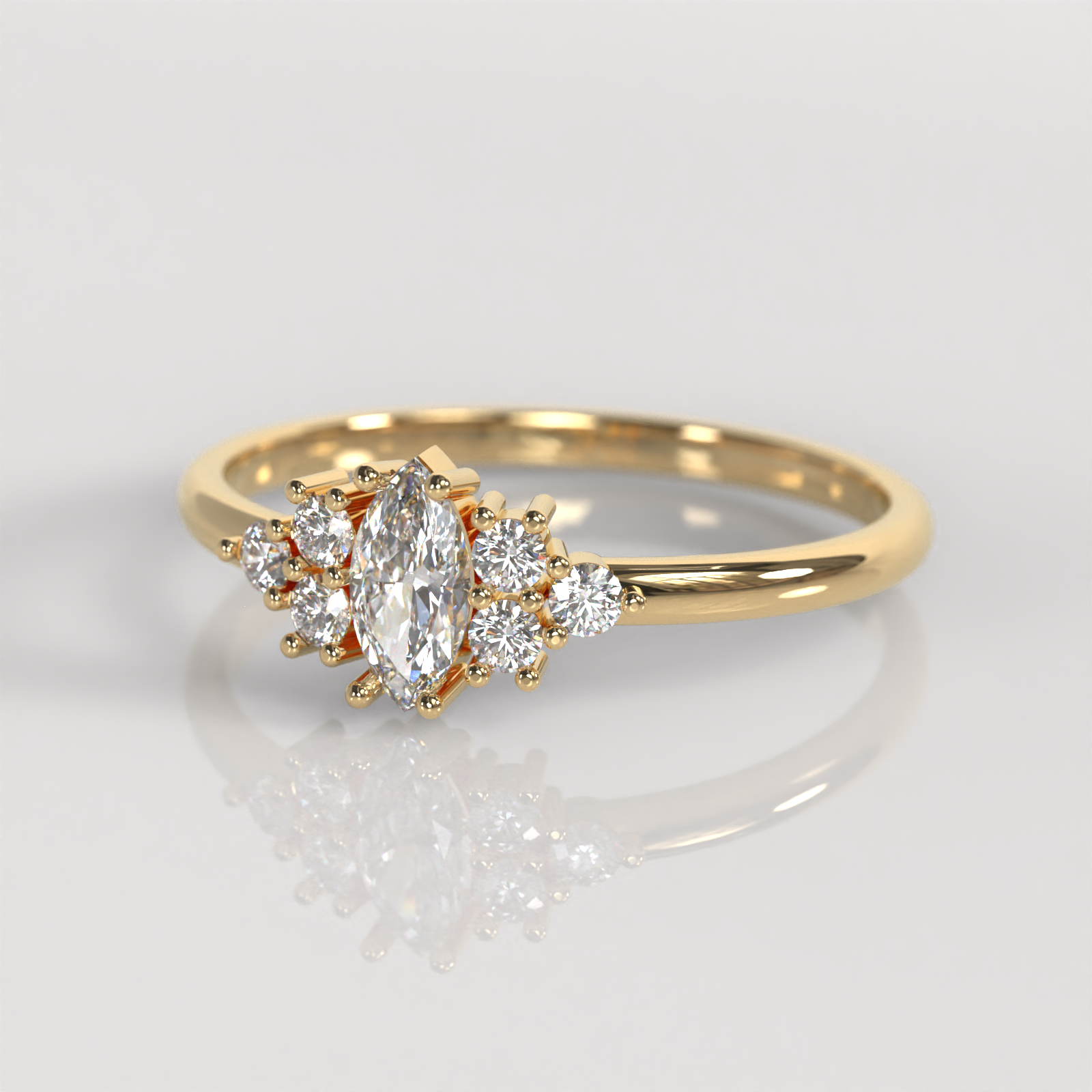 Anillo de Compromiso Miranda - Oro Amarillo 18K