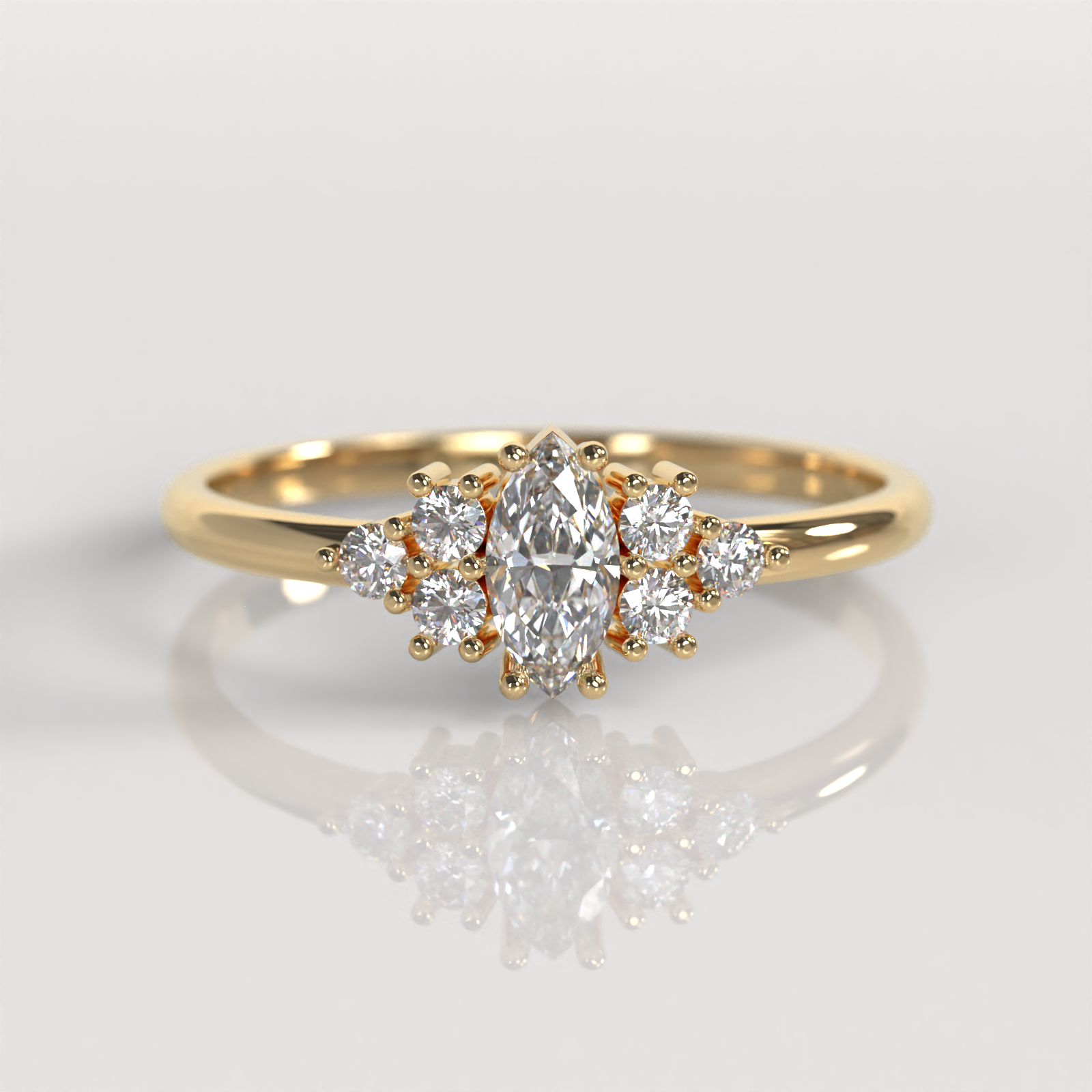 Anillo de Compromiso Miranda - Oro Amarillo 18K