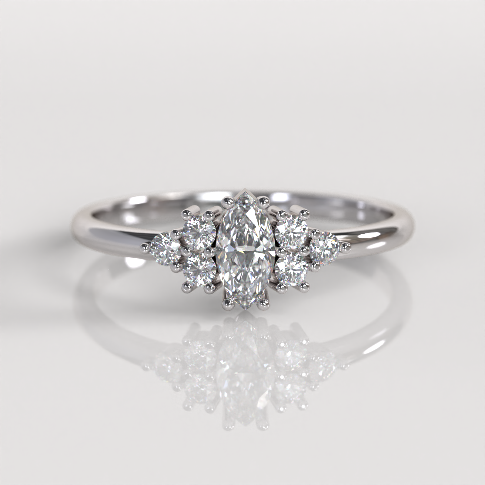 Anillo de Compromiso Miranda - Oro Blanco 18K