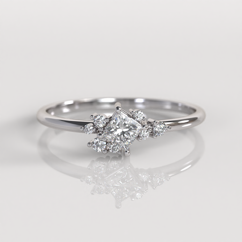 Anillo de Compromiso Alaia - Oro Blanco 18K