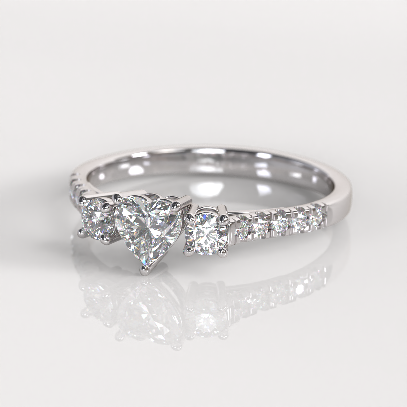 Anillo de Compromiso Daphne - Oro Blanco 18K