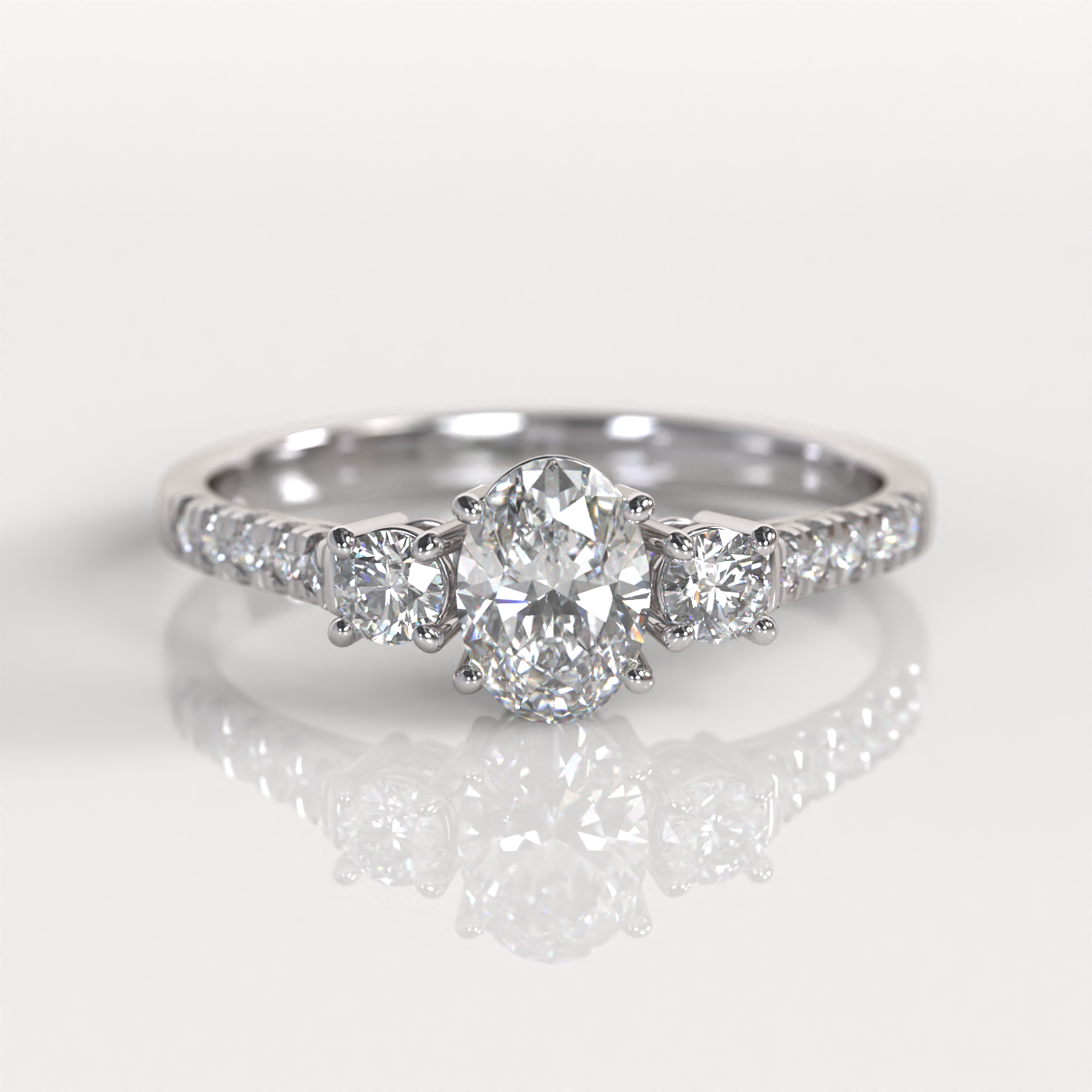 Anillo de Compromiso Oprah - Oro Blanco 18K