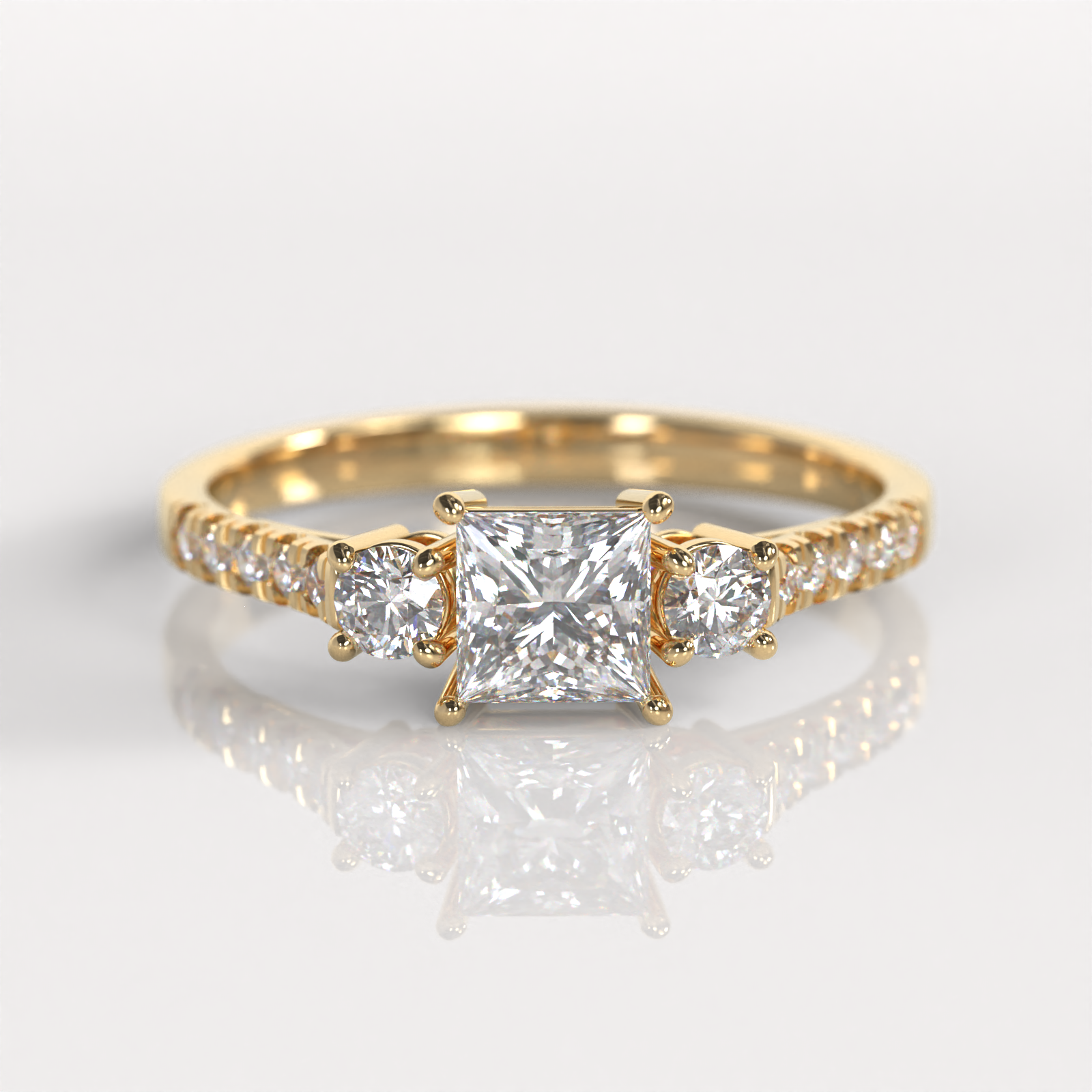 Anillo de Compromiso Evangeline - Oro Amarillo 18K