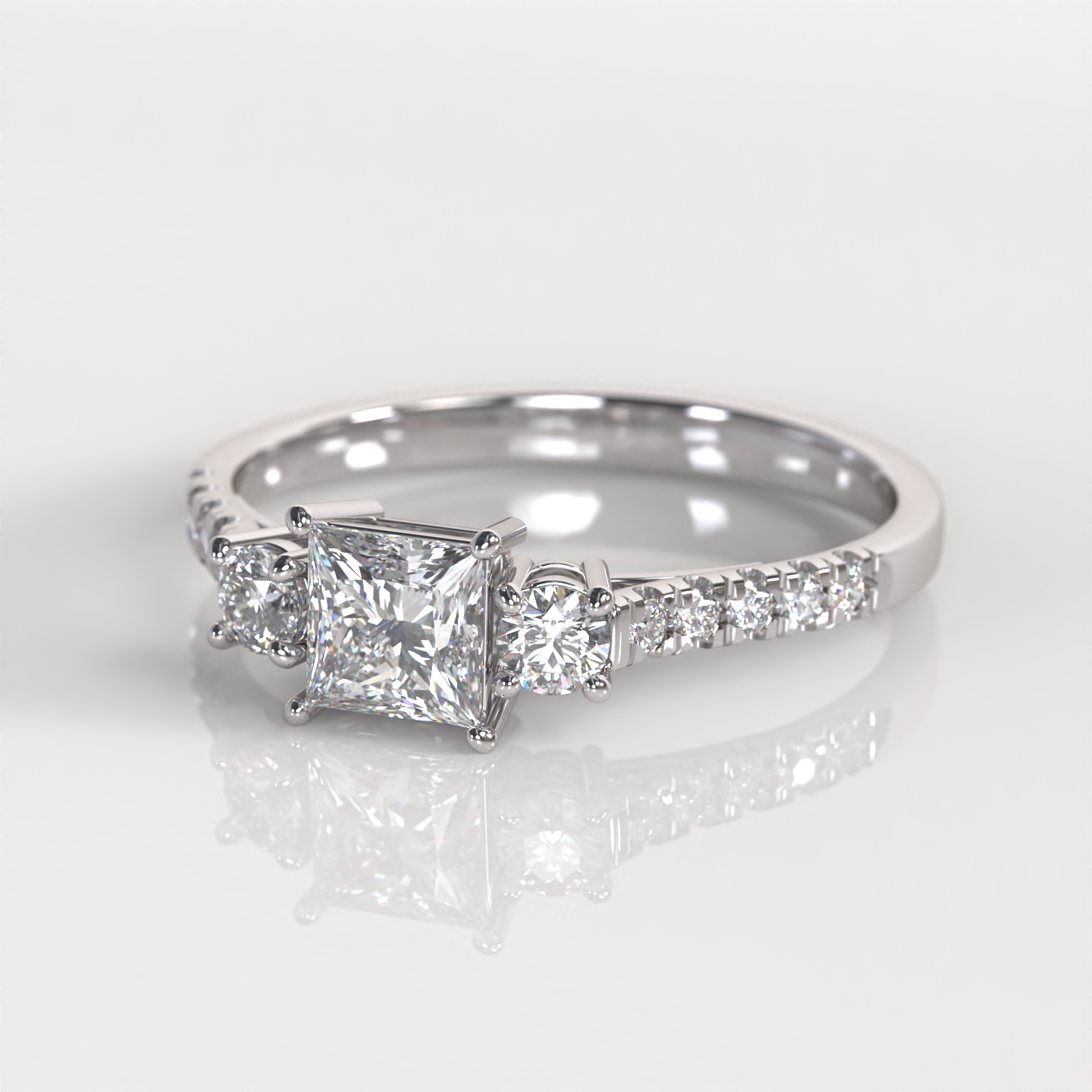 Anillo de Compromiso Evangeline - Oro Blanco 18K