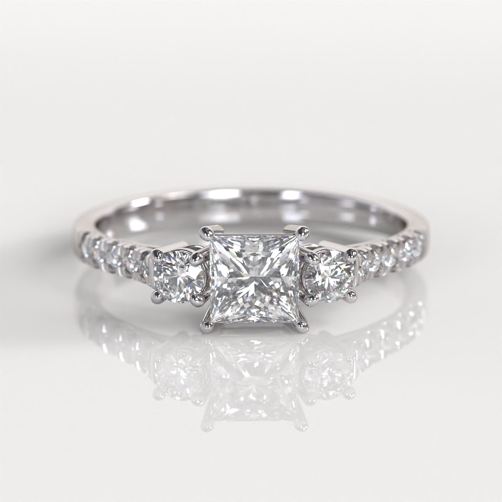 Anillo de Compromiso Evangeline - Oro Blanco 18K