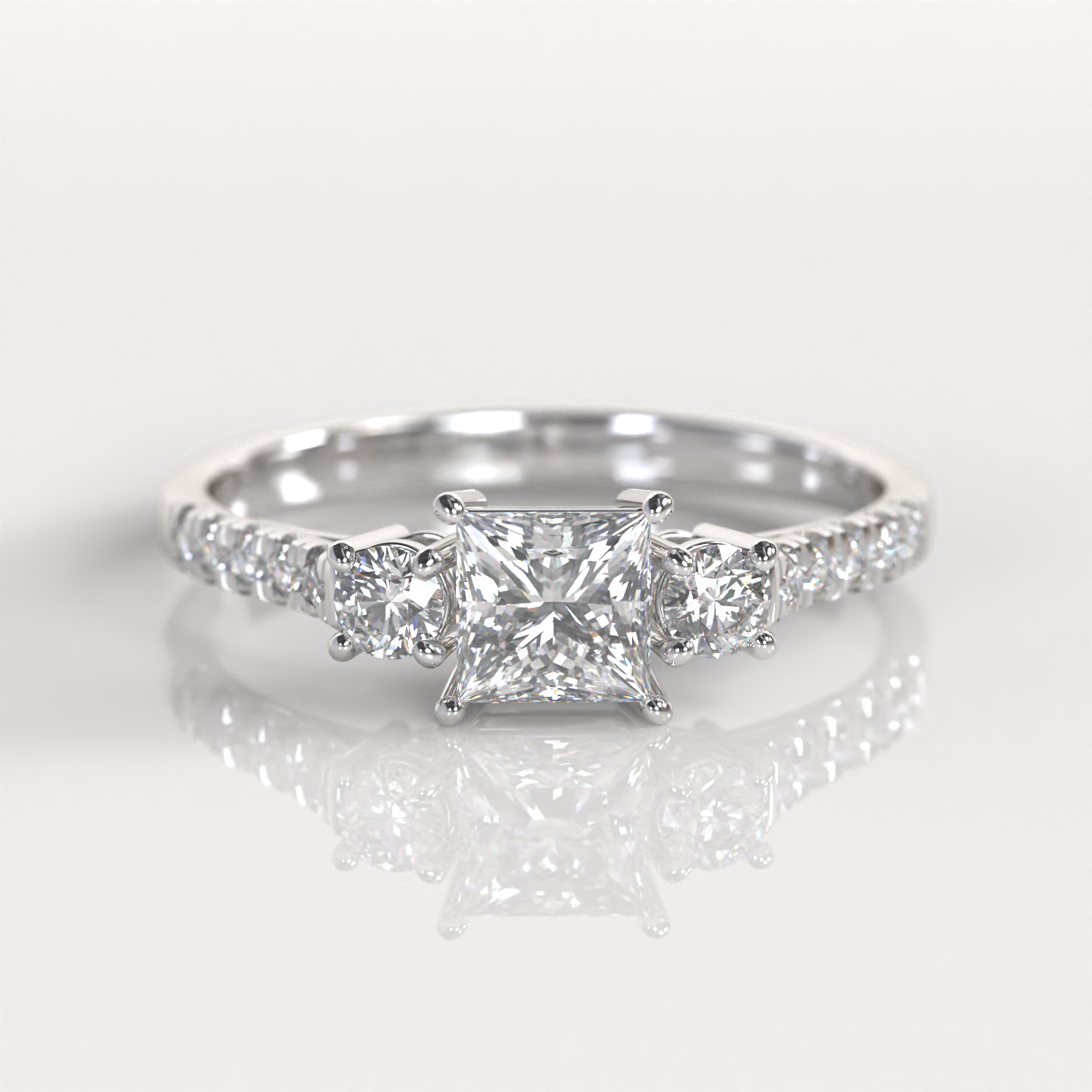 Anillo de Compromiso Evangeline - Plata