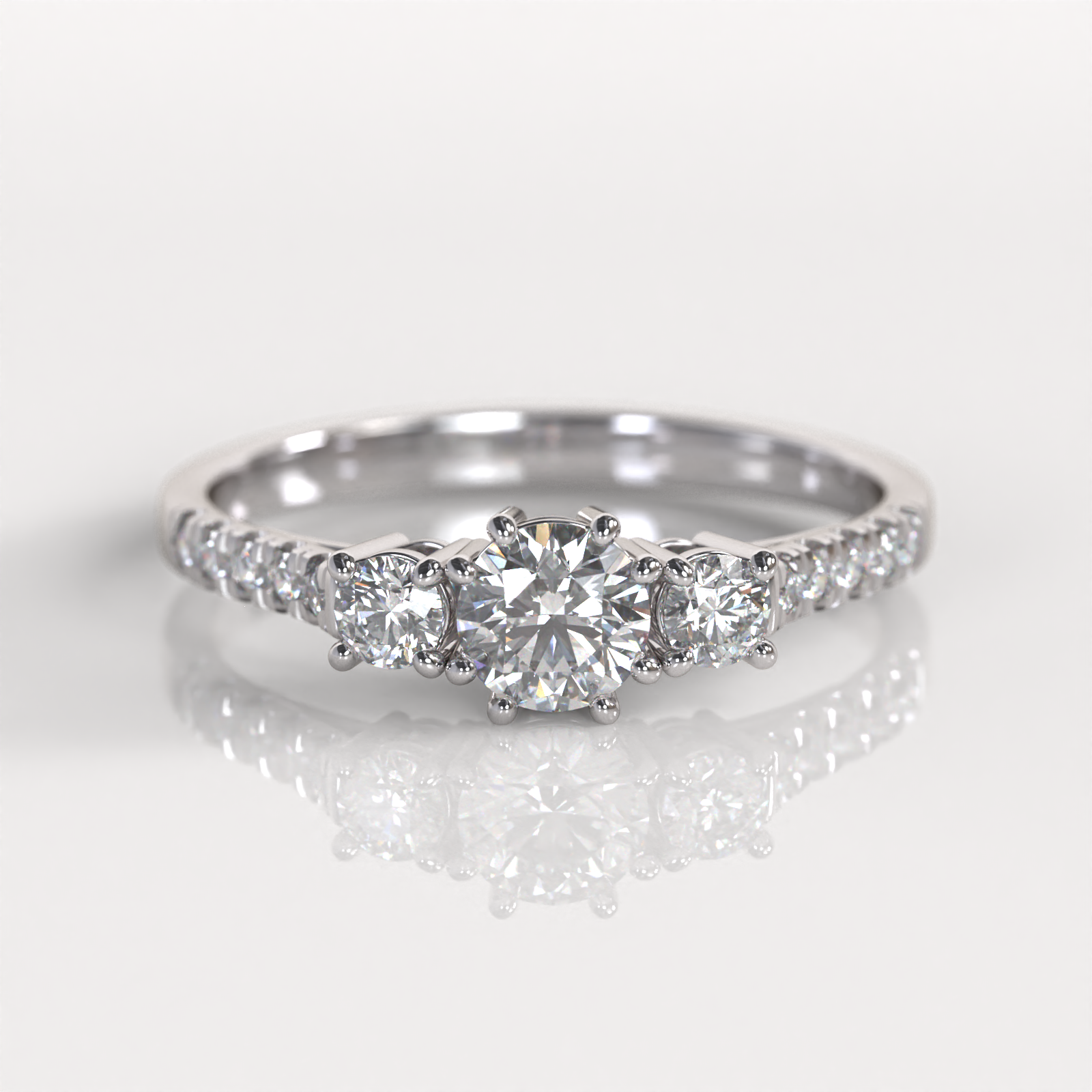 Anillo de Compromiso Danette - Oro Blanco 18K