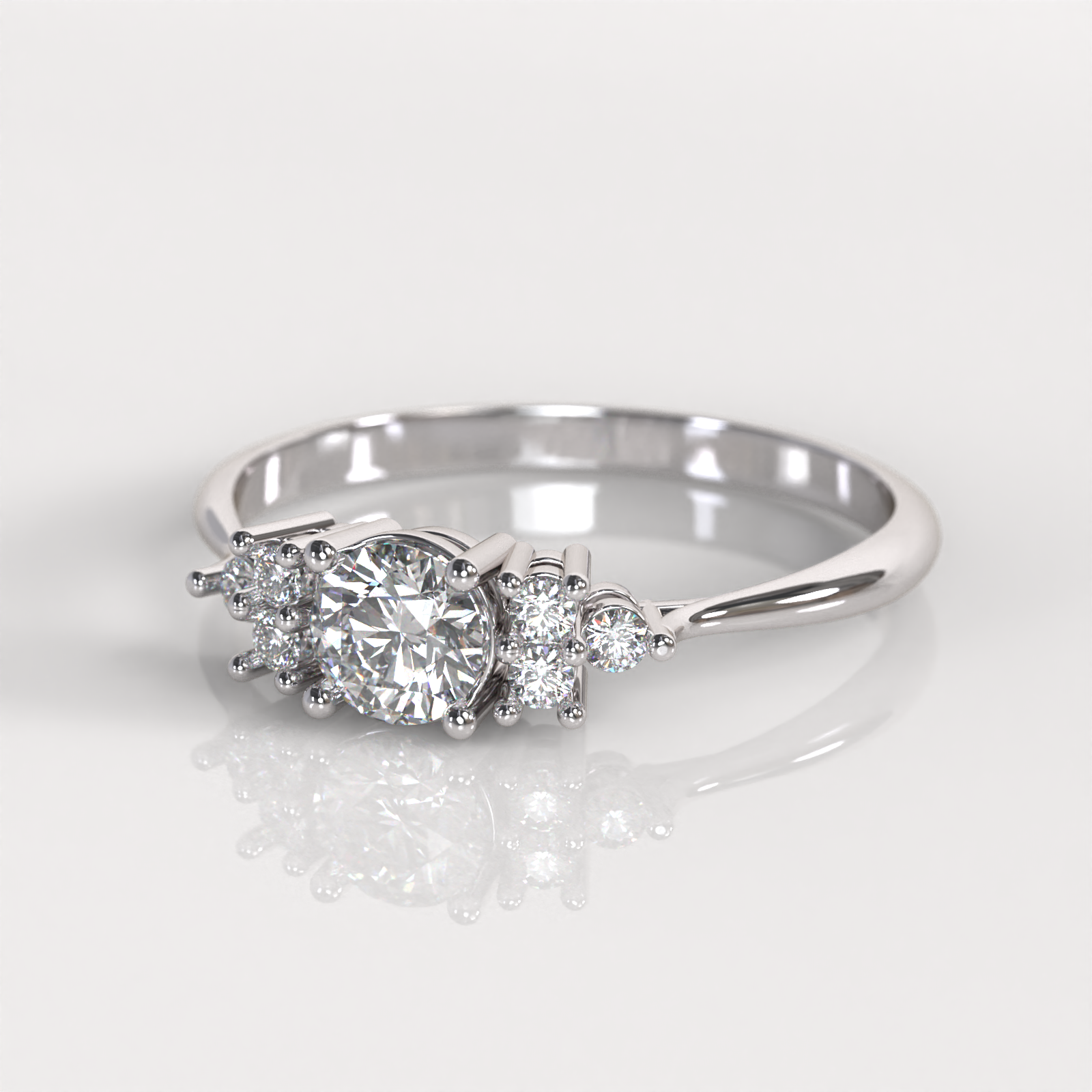 Anillo de Compromiso Dominique - Oro Blanco 18K
