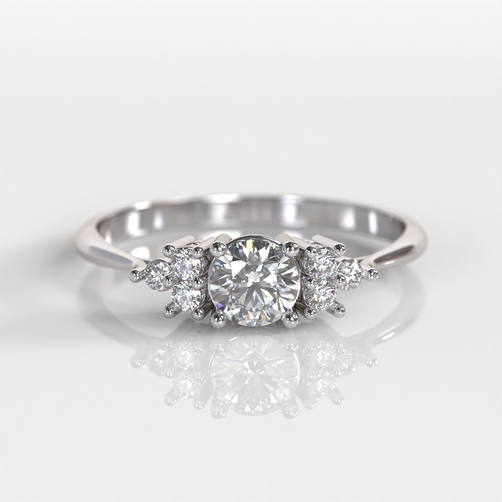 Anillo de Compromiso Dominique - Oro Blanco 18K