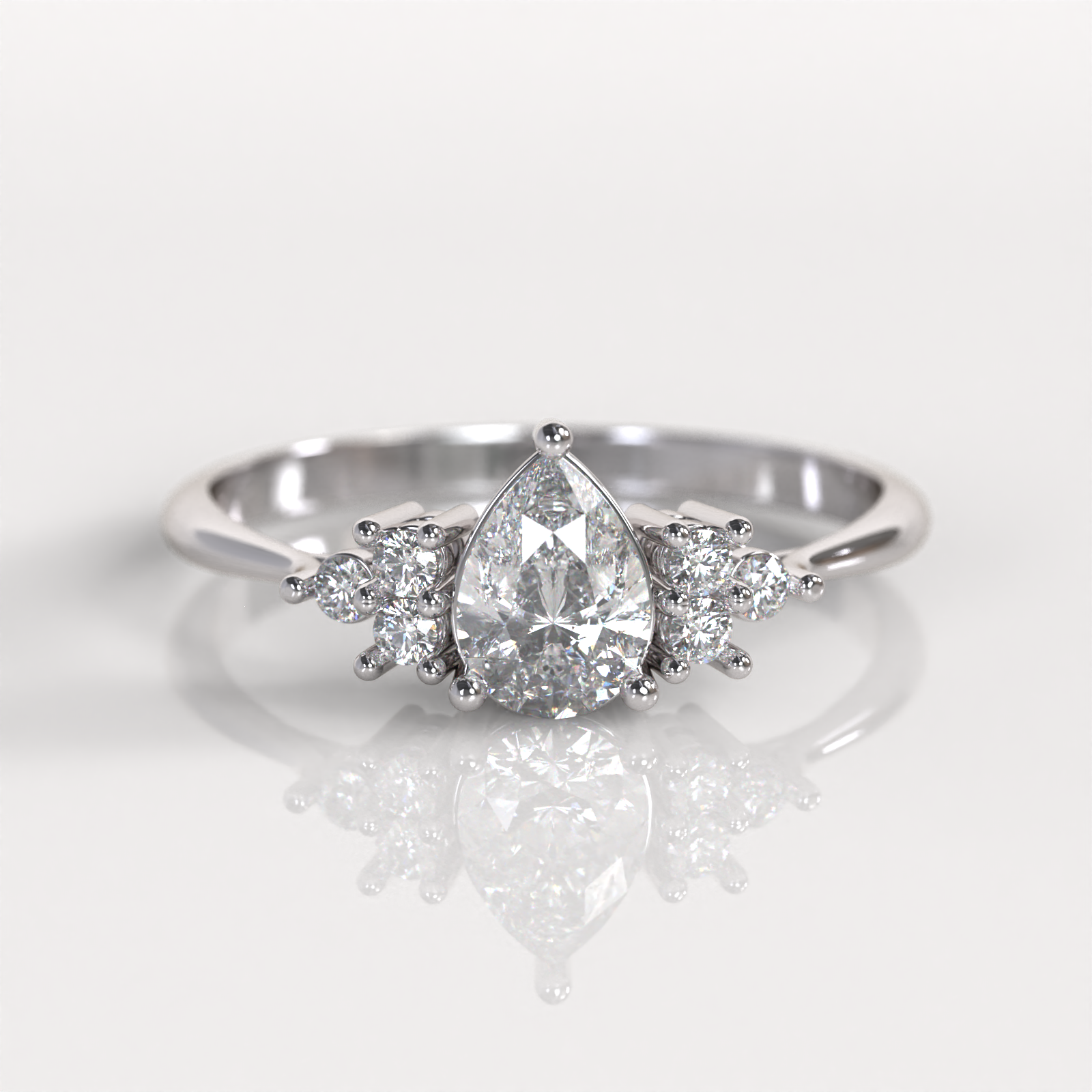 Anillo de Compromiso Baisse - Oro Blanco 18K