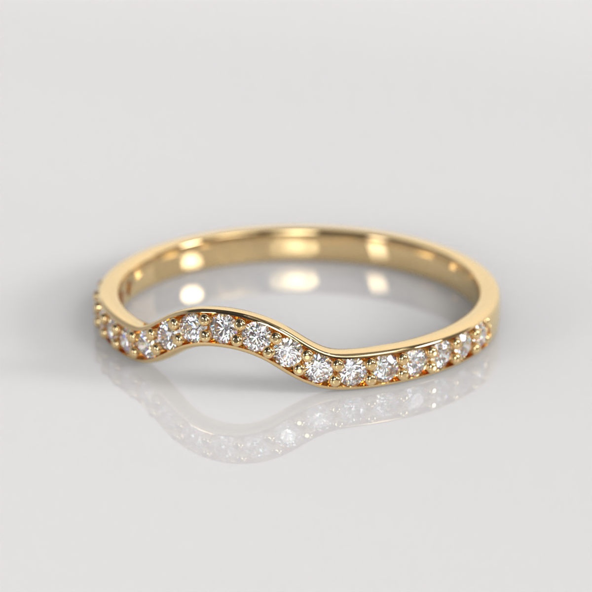 Anillo Cintillo Curvo Santana - Oro Amarillo 18K
