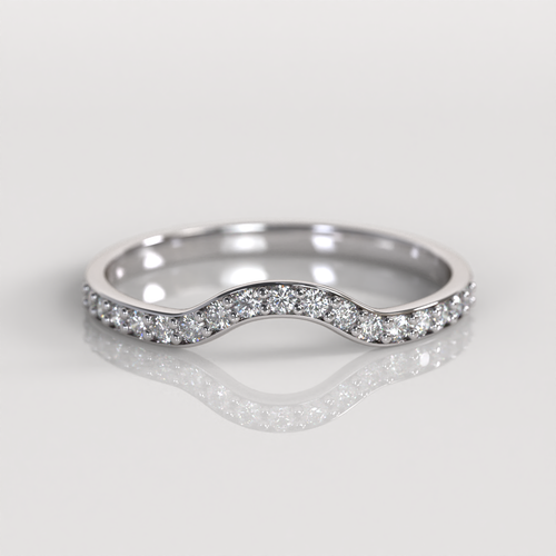Anillo Cintillo Curvo Santana - Oro Blanco 18K