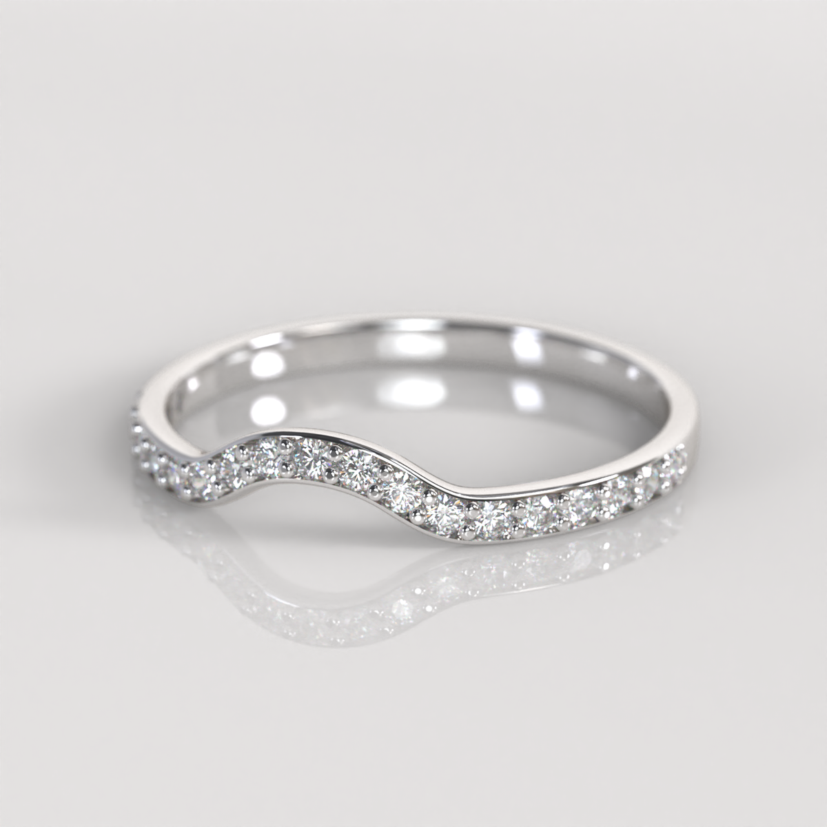 Anillo Cintillo Curvo Santana - Plata