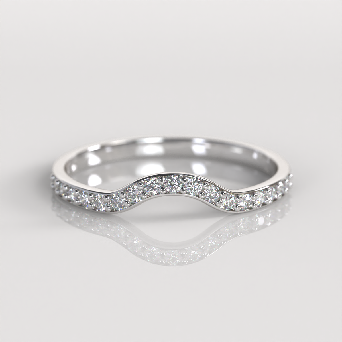 Anillo Cintillo Curvo Santana - Plata