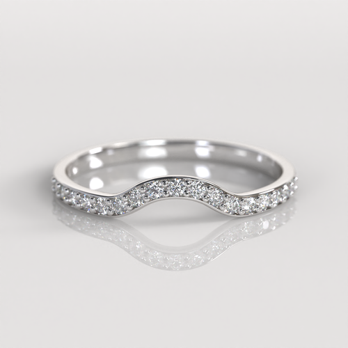 Anillo Cintillo Curvo Santana - Plata