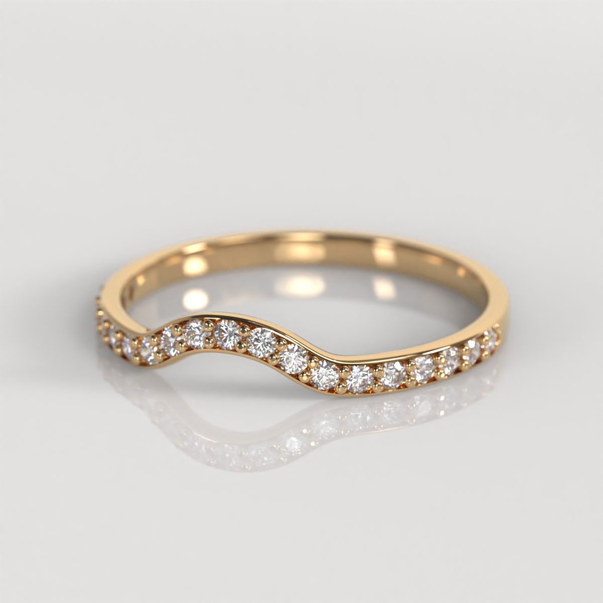 Anillo Cintillo Curvo Santana - Oro Rosado 18K
