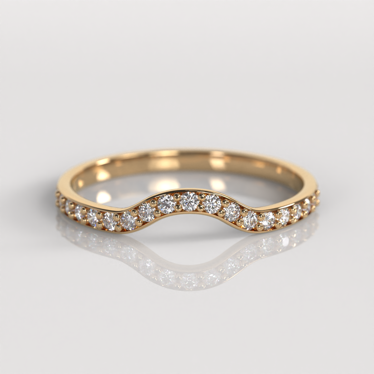 Anillo Cintillo Curvo Santana - Oro Rosado 18K