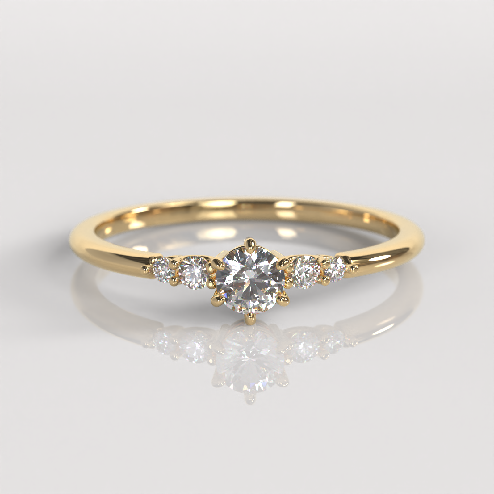 Anillo de Compromiso Irina - Oro Amarillo 18K