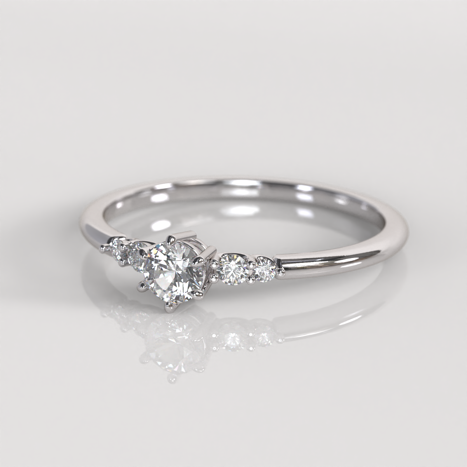 Anillo de Compromiso Irina - Oro Blanco 18K