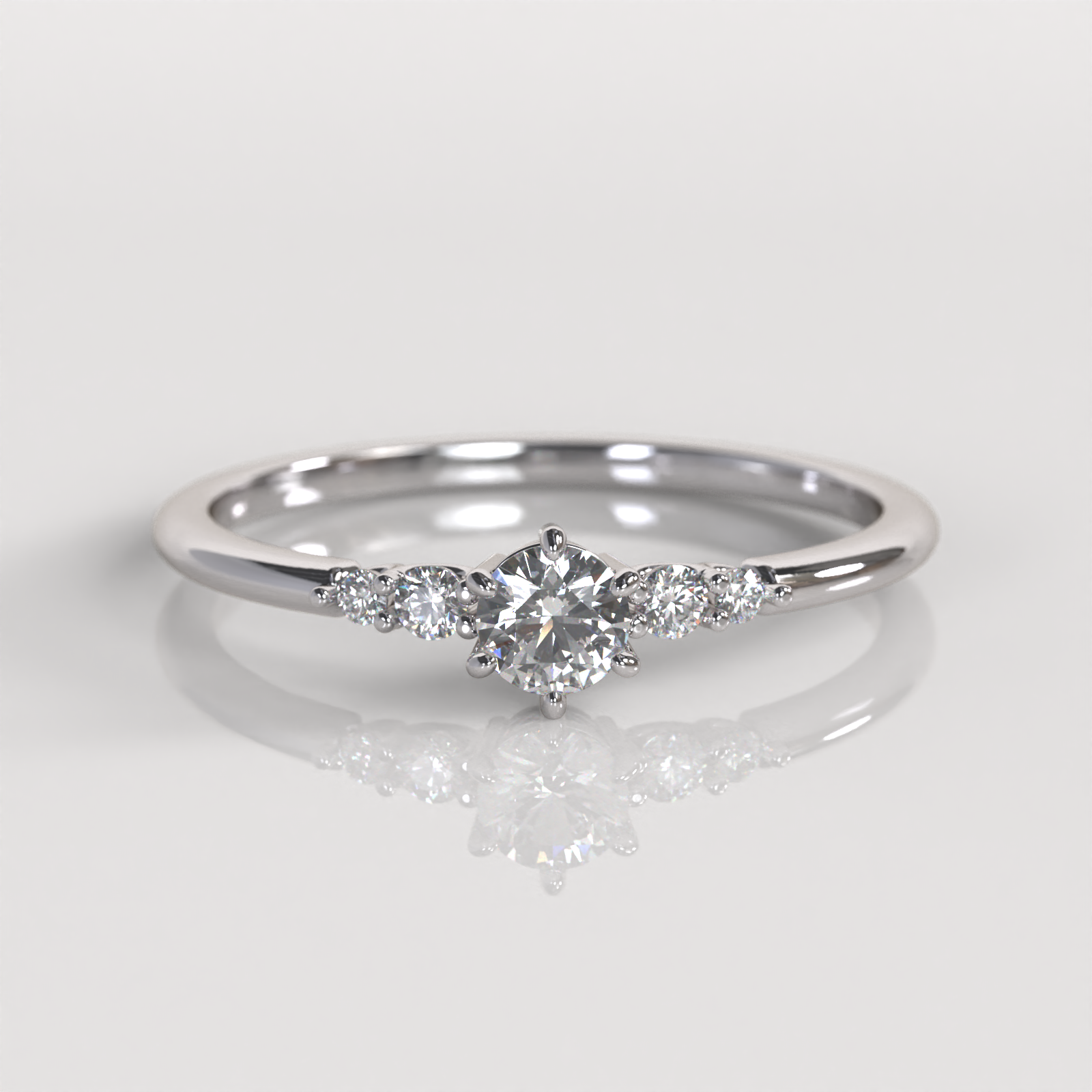 Anillo de Compromiso Irina - Oro Blanco 18K