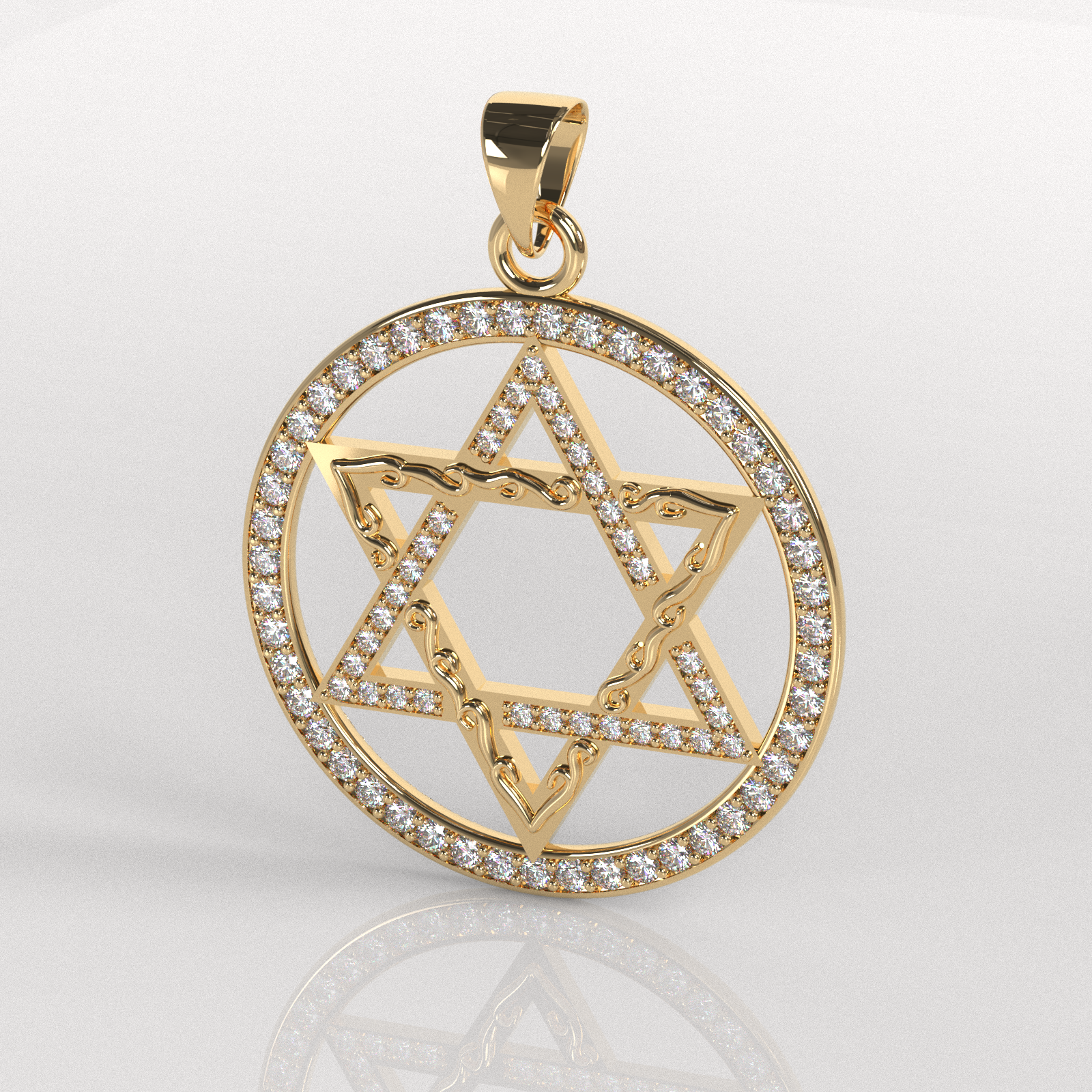 Colgante Estrella de David - Oro Amarillo 18K