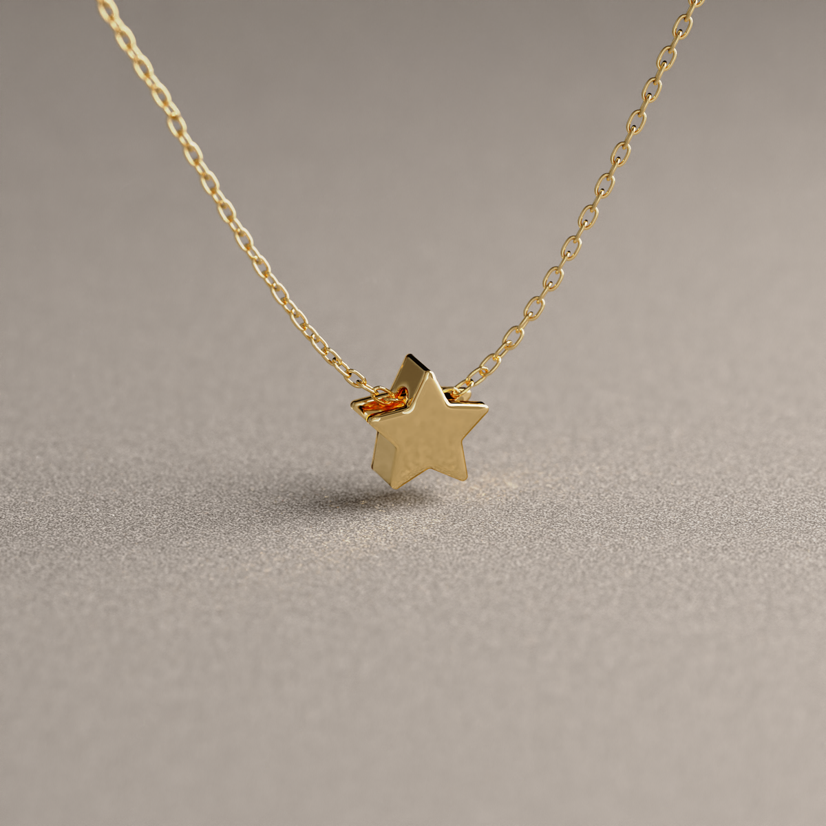 Collar de Cadena Limada con Estrella Mini | Oro Amarillo 18K
