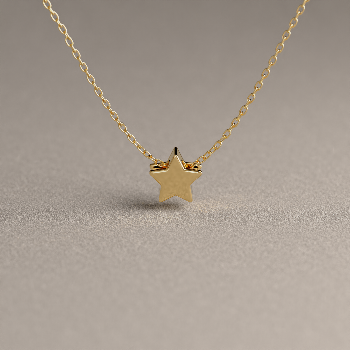 Collar de Cadena Limada con Estrella Mini | Oro Amarillo 18K