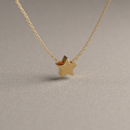 Collar de Cadena Limada con Estrella Mini | Oro Rosado 18K
