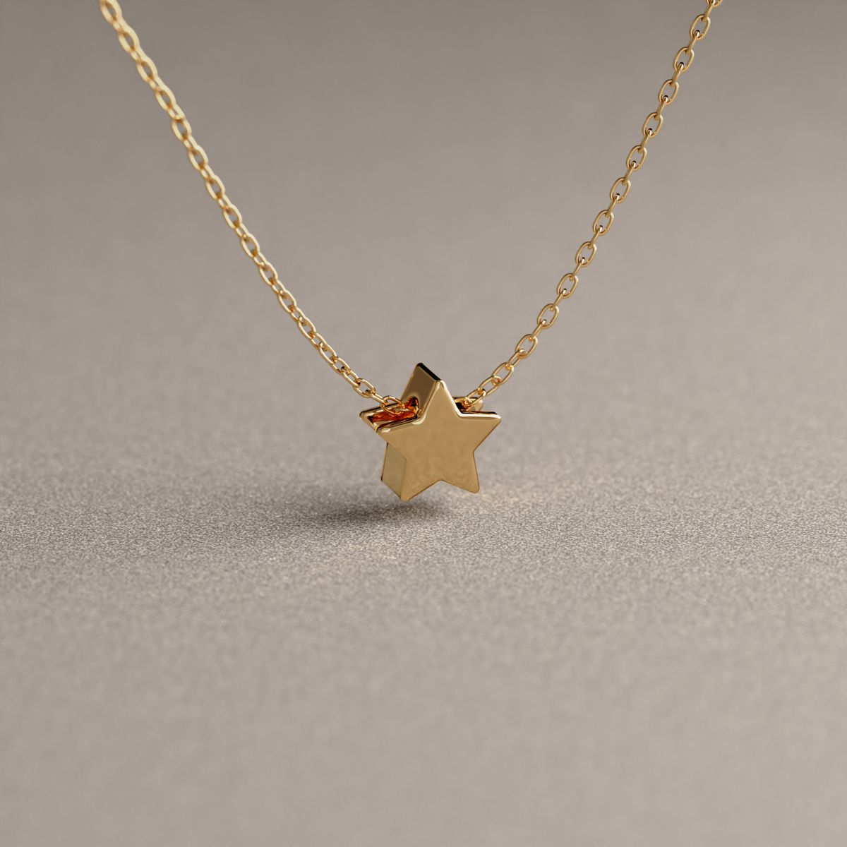 Collar de Cadena Limada con Estrella Mini | Oro Rosado 18K