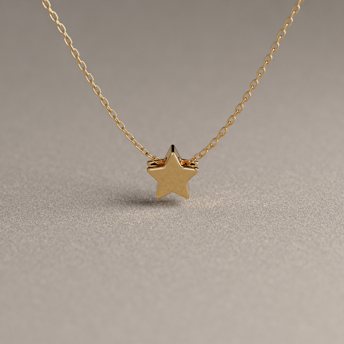 Collar de Cadena Limada con Estrella Mini | Oro Rosado 18K