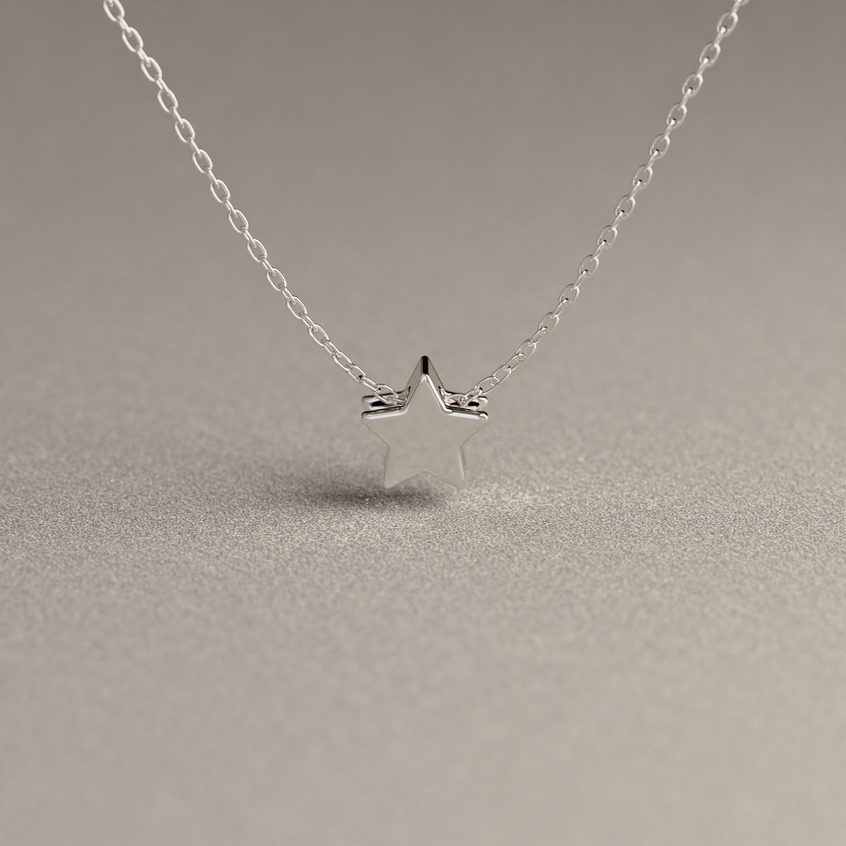 Collar de Cadena Limada con Estrella Mini | Plata