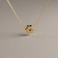 Collar de Cadena Limada con Flor Mini | Oro Amarillo 18K