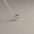Collar de Cadena Limada con Flor Mini | Plata