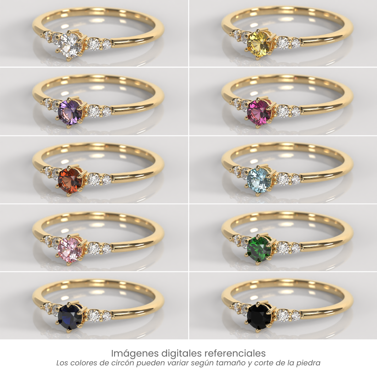 Anillo de Compromiso Irina - Oro Amarillo 18K
