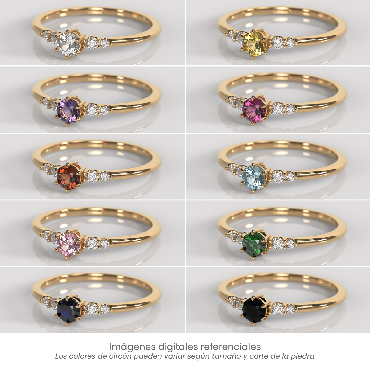 Anillo de Compromiso Irina - Oro Rosado 18K