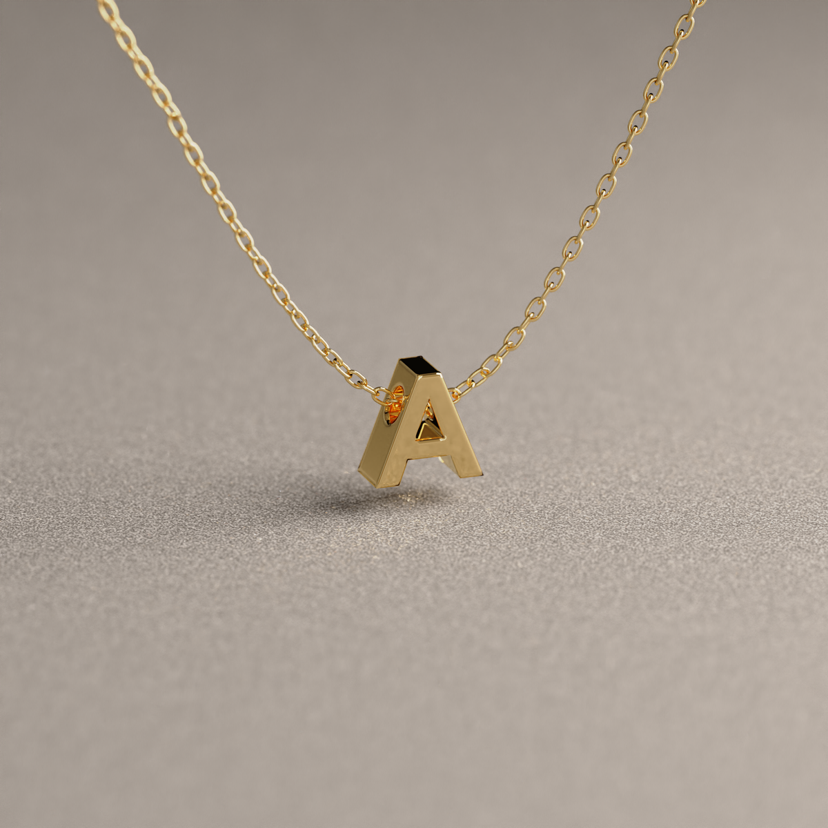 Collar de Cadena Limada con Letra Mini Personalizable | Oro Amarillo 18K