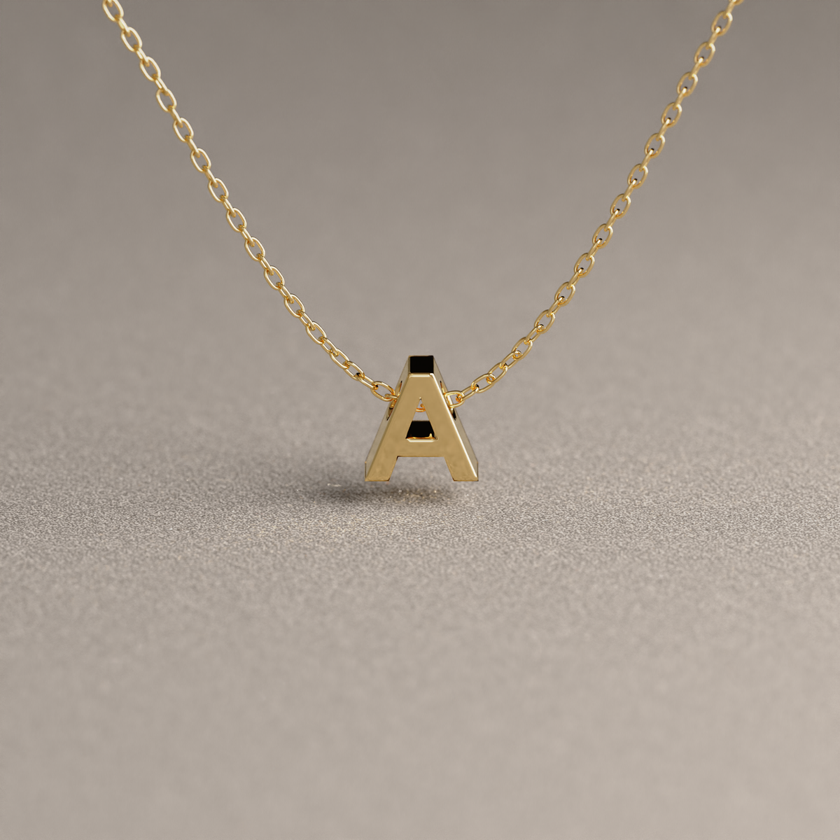 Collar de Cadena Limada con Letra Mini Personalizable | Oro Amarillo 18K