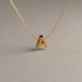 Collar de Cadena Limada con Letra Mini Personalizable | Oro Rosado 18K