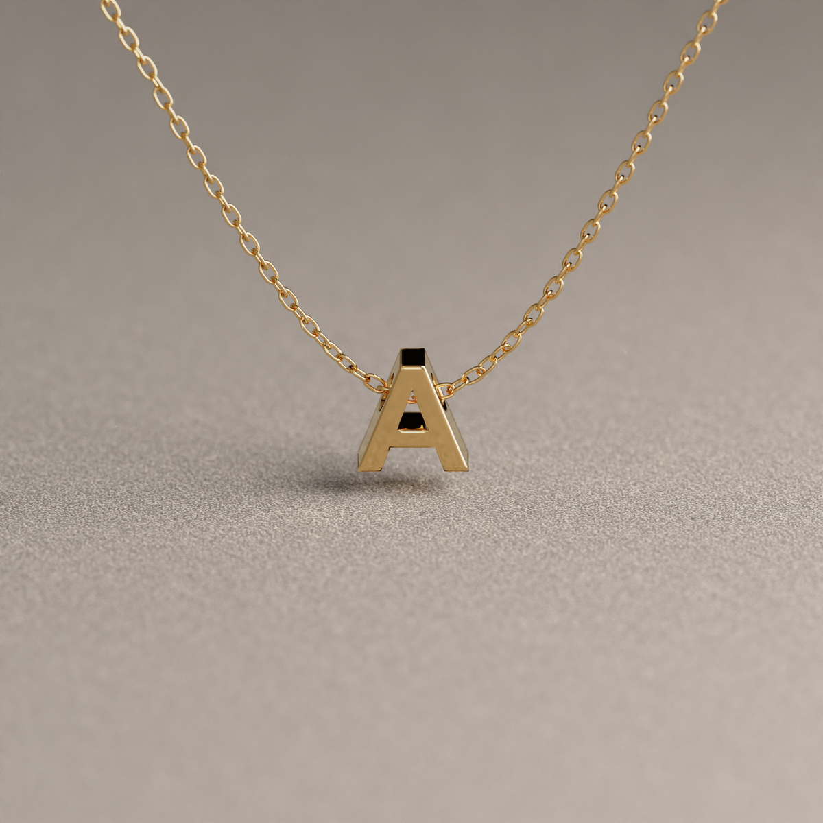 Collar de Cadena Limada con Letra Mini Personalizable | Oro Rosado 18K
