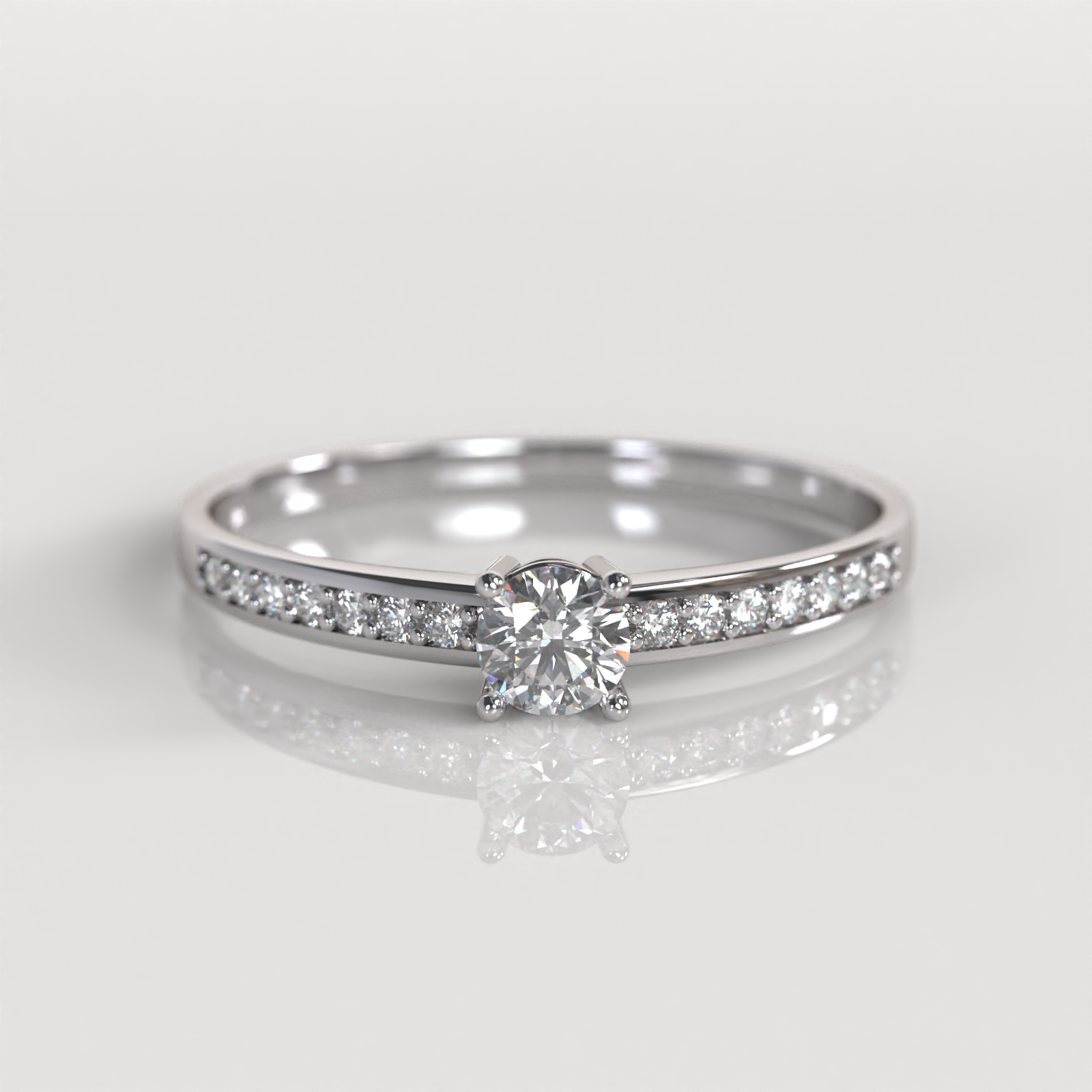 Anillo de Compromiso Lucille - Oro Blanco 18K